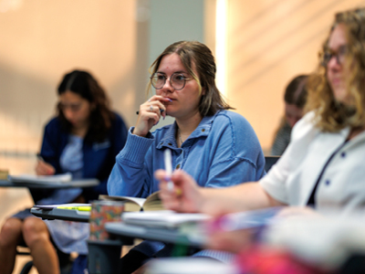 Female student thinking