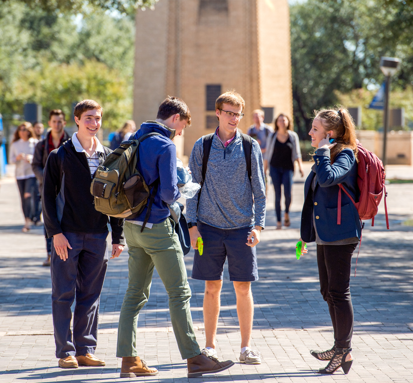 Students walking from Braniff building