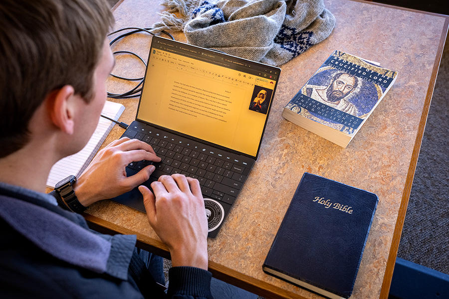 Student Studying in the Library